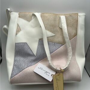 Vintage Havana White, Pink, and Tan Tote Bag